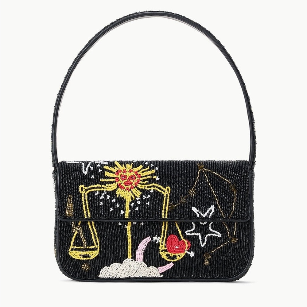 STAUD Embroidered Libra Tommy Beaded Bag